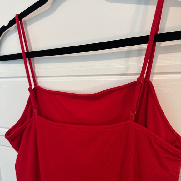 Red Spaghetti Strap Bodysuit - Picture 3 of 5